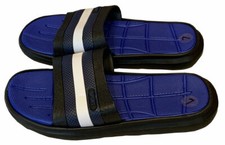Men Slip On Sport Sandal Slides Rubber Flip Flops Shower Slippers Royal black 12