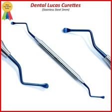 Periodontal Dental Lucas 3mm Surgical Bone Curettes Serrated Spoon Instruments