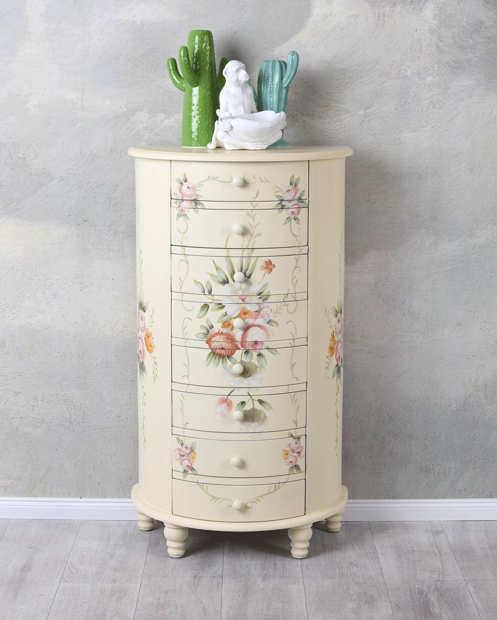 Chest Of Drawers Antique Shabby Chic Wardrobe Rose Painting