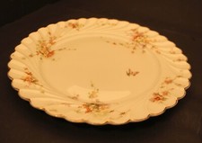 Antik Jugendstil Porzellan Teller Platte Ohme Blumen Insekten Goldrand Schlesien