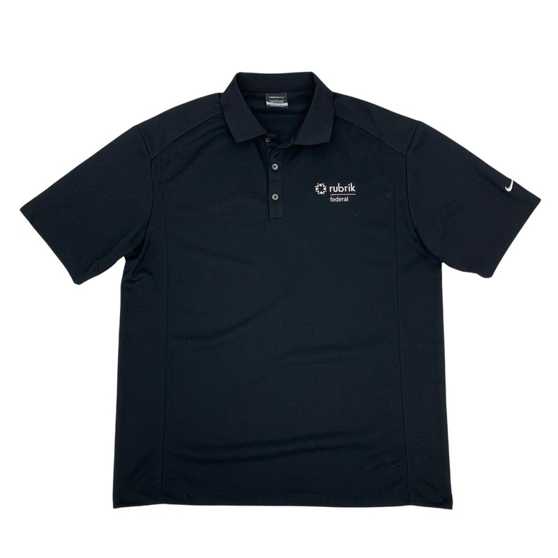 Nike Golf Classic Polo Shirt Men's Size L Black Short Sleeve Quick Dry Athletic