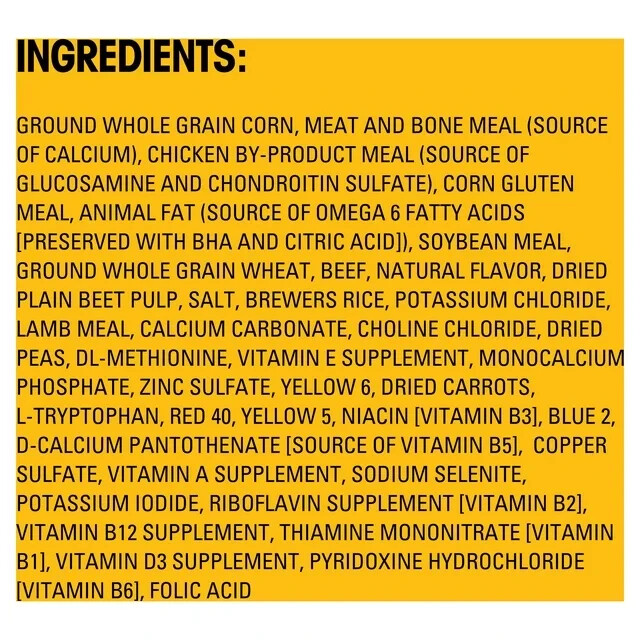 2 Pack Pedigree High Protein Beef & Lamb Dry Dog Food for Adult Dog, 18 lbs