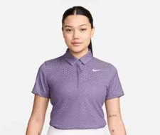 NEW Nike Tour Women's Dri-FIT ADV S/S Golf Polo Size: LARGE L FQ3056 553 Purple