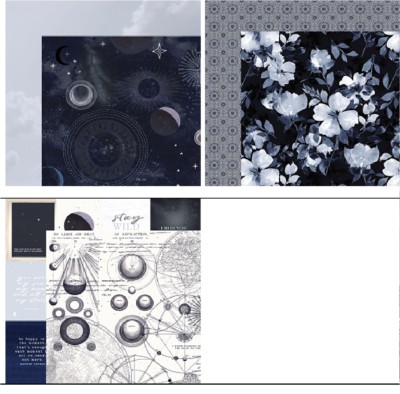 Kaisercraft Stargazer 1x Scrapbooking Papier 12'' Weltall Universum 30,5x30,5 cm