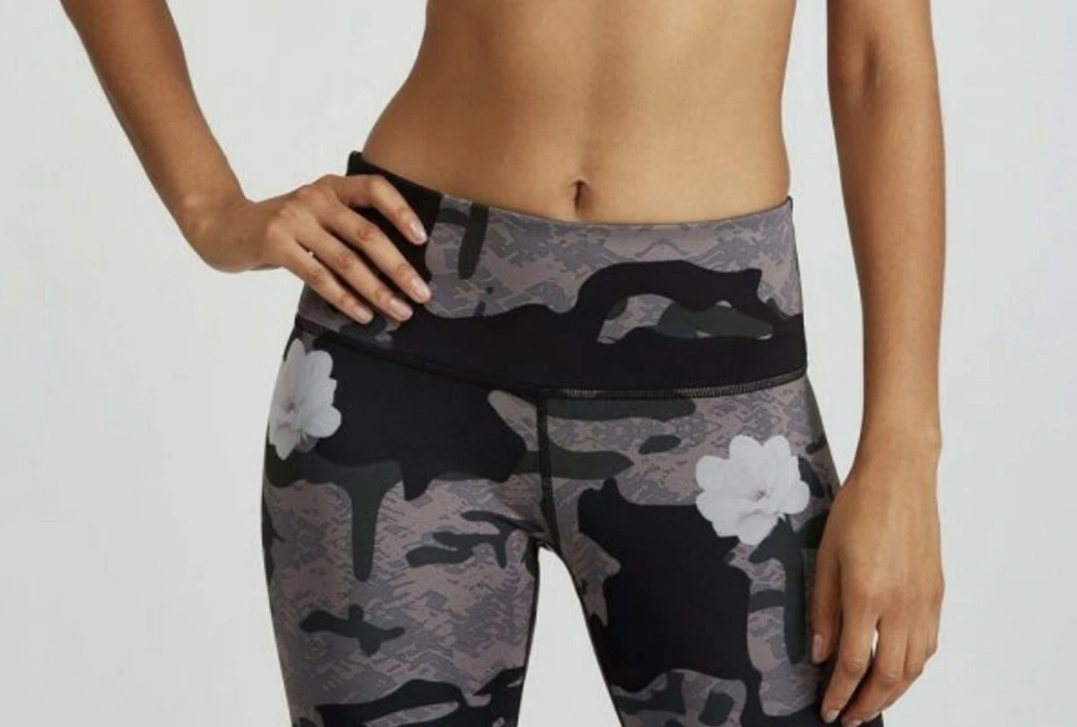 Noli Yoga Camo Floral Print Active Leggings Women s Size M 6 8