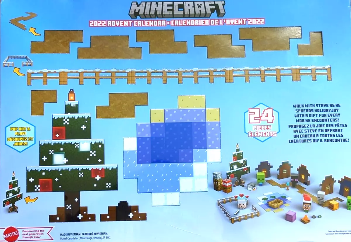 Mattel - MINECRAFT Advent Christmas Holiday Calendar 2022 - 24 Pieces  Elements🌷 194735076239