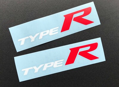 Type R vinyl decals for Honda vehicles - Set of 2 White/Red
