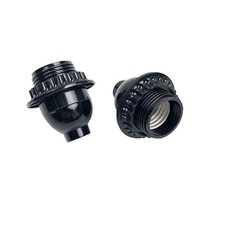 2 Pack Satco Phenolic Keyless Light Socket E26 E27 Base Lamp Replacement Black