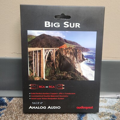 AudioQuest Big Sur - 1.0 Meter RCA to RCA - New