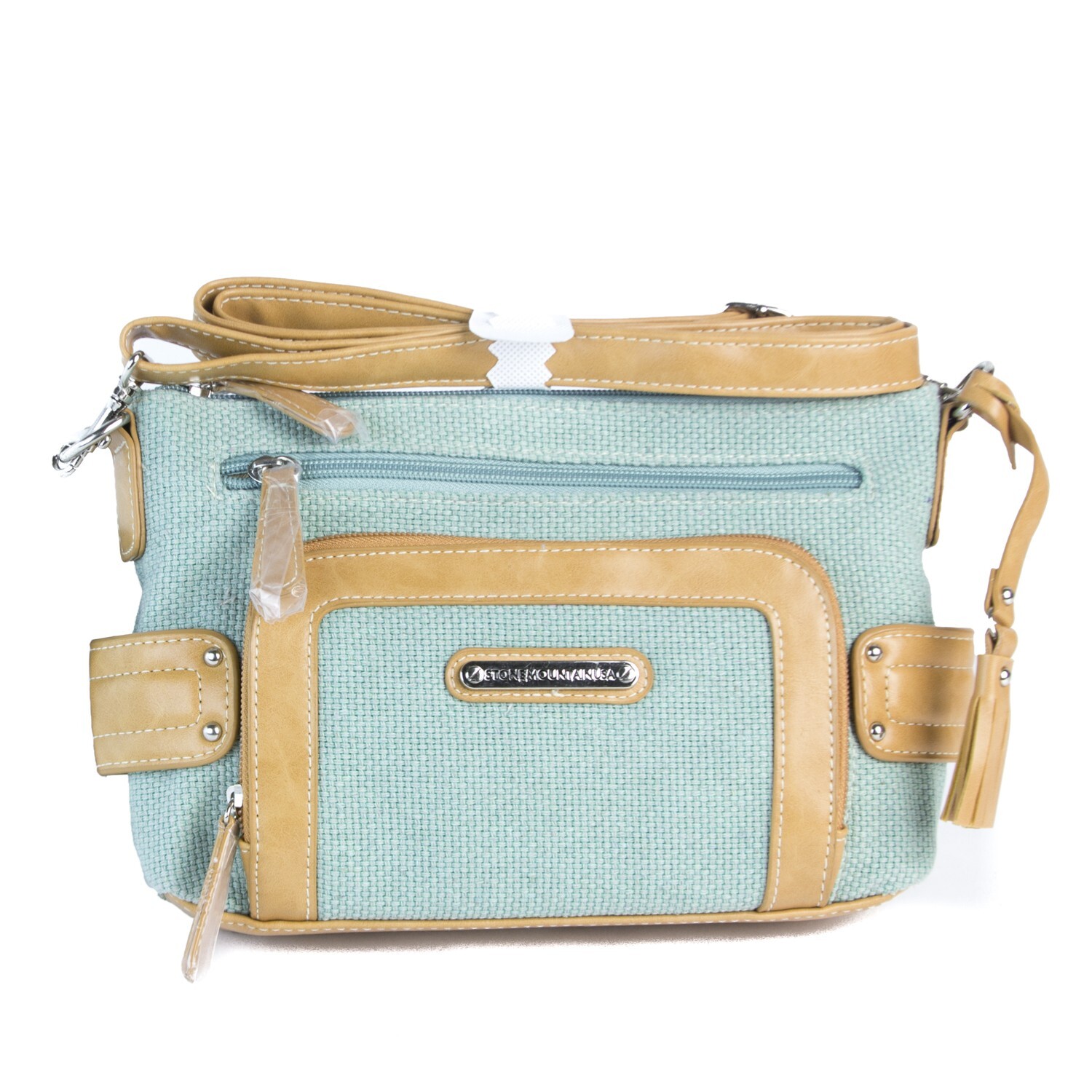 Stone Mountain Hielo Azul Belmar 3 Bagger Sydney Lona Bolsa 29.2cmx5.1cmx7" Nwt