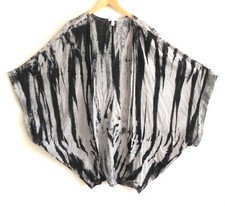 Leith Cardigan Tie-dye 100% Cotton Crinkle 3/4 Kimono Sleeve Extra Oversized S
