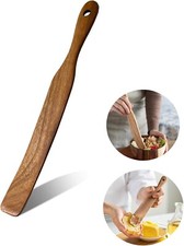 Skinny Wooden Spurtle for Sourdough Starter Spurtle Spatula 10 Inches Brown