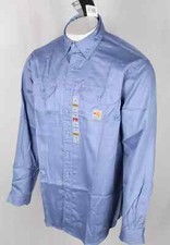 Carhartt FR Men's Lightweight Twill Shirt Original Fit S Blue Flame Resistant