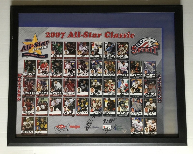07 Saginaw Spirit OHL All Star Classic Eastern Western Signed Hockey Card Poster