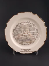 1960 CALENDAR PLATE Advertising Hunsickers Pharmacy Souderton PA Vintage