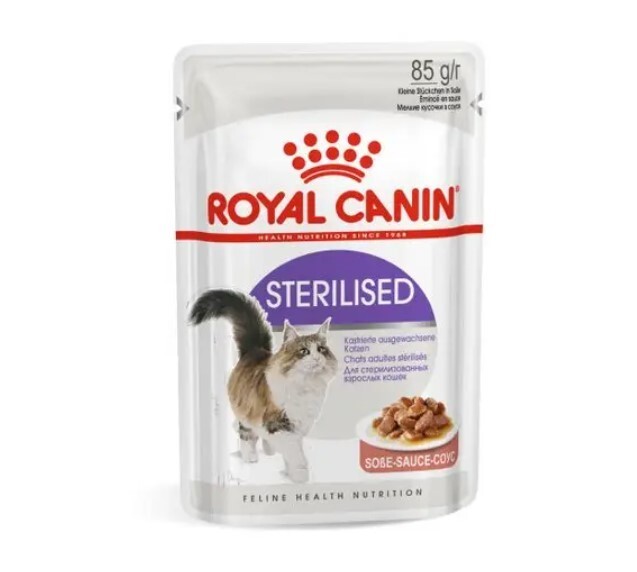ROYAL CANIN Wet Cat Food Adult Sterilised with Thin Slices in Gravy 85g Pouches
