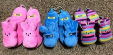 Peeps Candy Plush Bunny Youth Slippers Small Medium Large Basket Filler