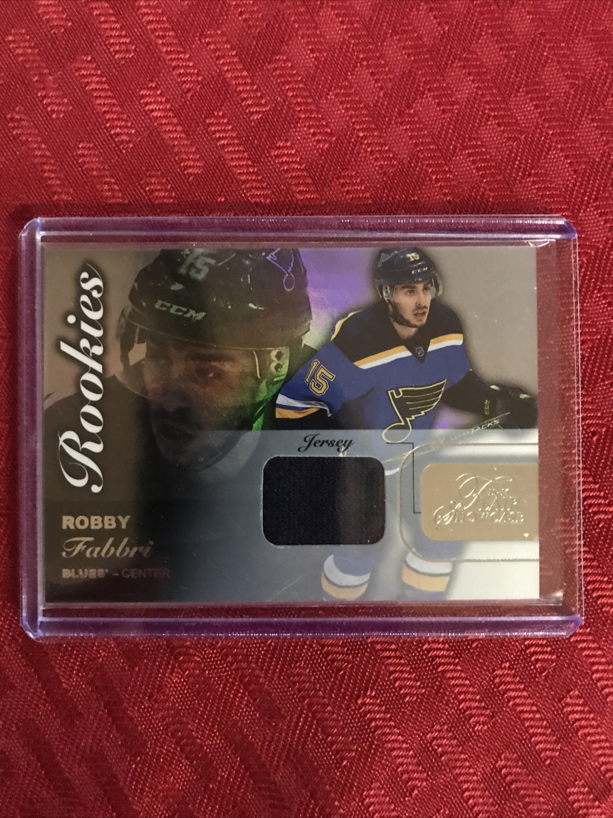 FILA 2015 16 Fleer Showcase ROBBY FABBRI Rookie Material Jersey RC Row 0 Seat 51