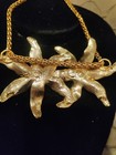 Kenneth lane Double Purple Lily Flowers  necklace 24'inches — photo 4