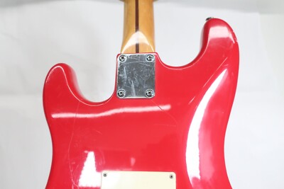 Hondo H-76 Red Electric Guitar White Pickguard Strat Style Tested