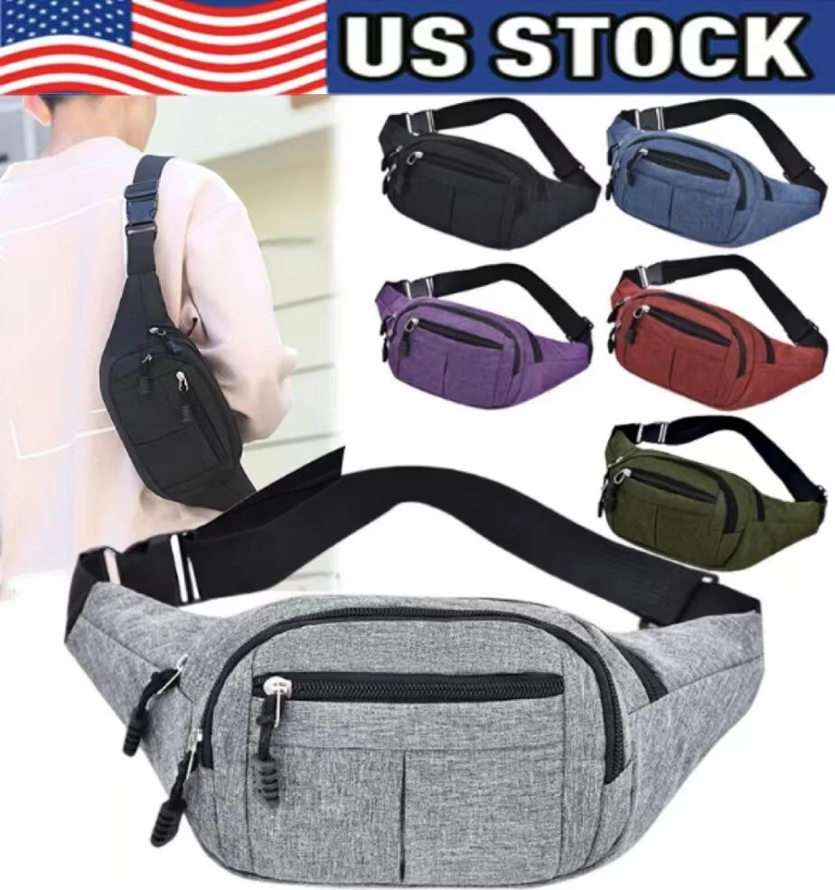 Riñonera Impermeable Unisex Con 2 Bolsillos Con Cremallera - Ideal Para Viajes, Senderismo O El Día A Día, Color Negro