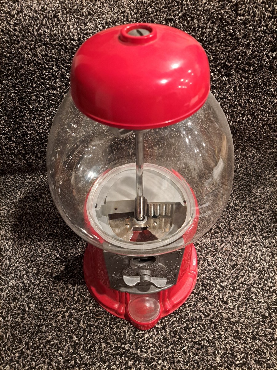 1985 Carousel Gumball Dispenser - 15 Inch Classic Red Vintage