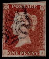 GB QV SG8, 1d red-brown, USED. Cat �60. BLACK MX HA
