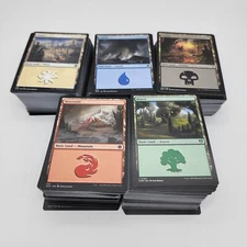 500 Magic the Gathering Basic Land - 100 of each + Card Storage Box - MTG FTG