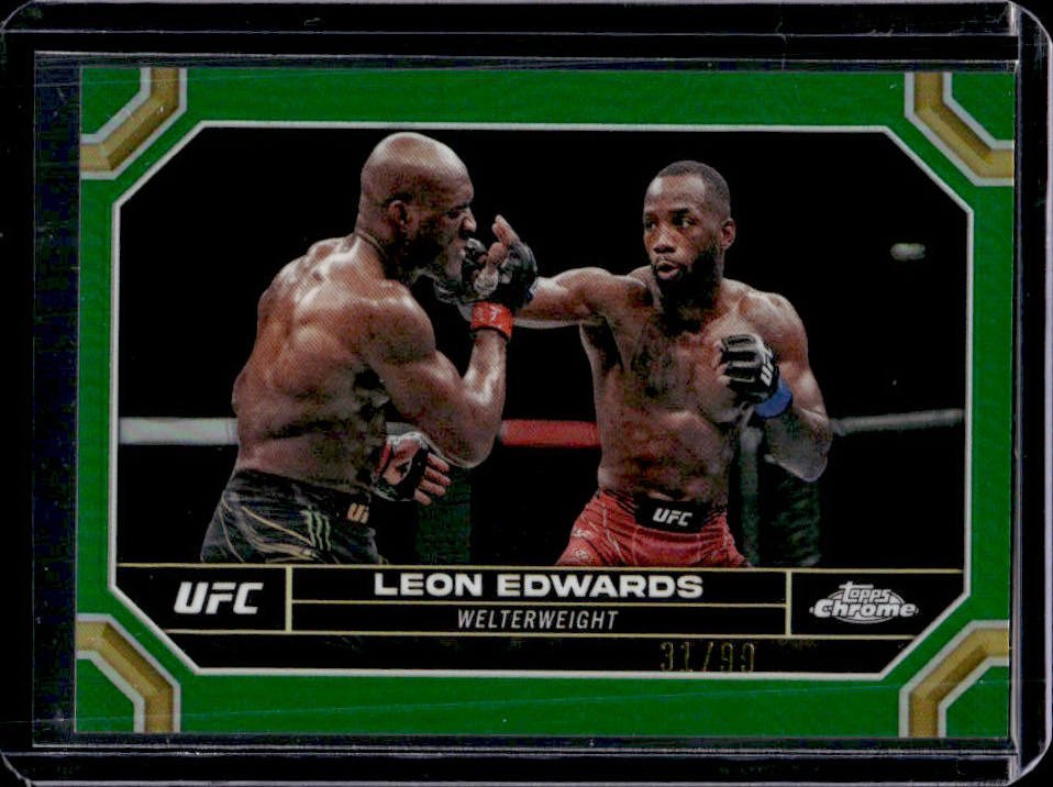2024 Topps Chrome UFC Leon Edwards Green Refractor #31/99