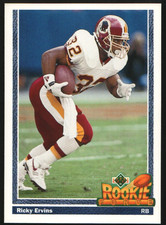 Ricky Ervins 1991 Upper Deck Rookie Force #640 Washington Redskins NFL Card. rookie card picture