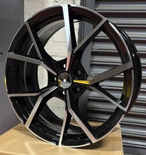 18" AUDI A3 8P 8V 8Y GLOSS BLACK/POL ESTORIL DESIGN 7.5J ALLOYS / SET OF 4