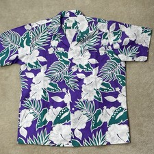 Vintage Hookano Hawaiian Aloha Shirt Men s Large USA Made Cotton Floral