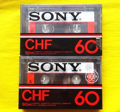 2x SONY CHF 60 Cassette Tapes 1978 + OVP + SEALED + MADE IN JAPAN + lesen ! +