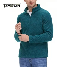 TACVASEN Mens Quarter Zip Fleece Sweatshirt Winter Warm Long Sleeve Pullover Gol