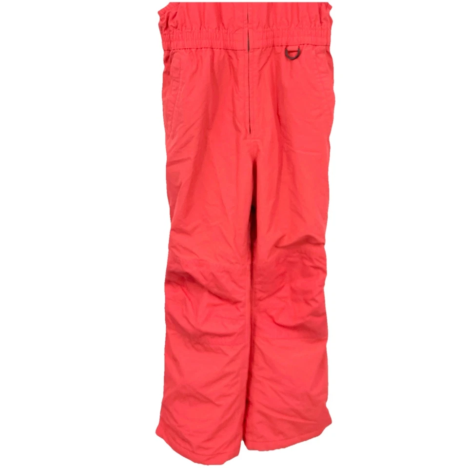Lands End Girls Size 10+ Medium Snow Pants Squall Bib Ski Snowboard Coral Red - Image 3 of 4