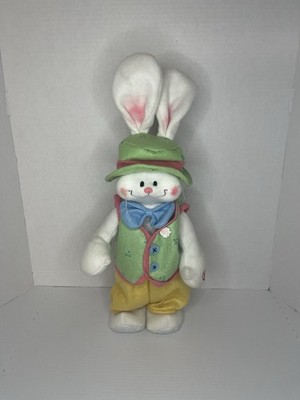 See Video - Very Rare Animated Plush Pastel Jumping Easter Bunny Gonna Hop Works