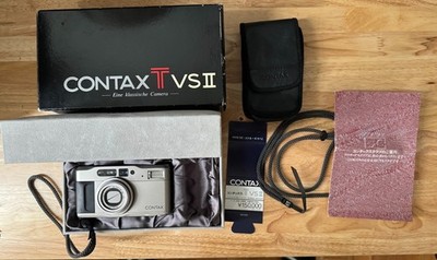 *READ* CONTAX TVS II Point & Shoot Film Camera with Accessories and Box