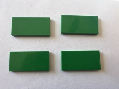 Lego Lot Of 4 2x4 Dark Green Flat Tiles Tile New City