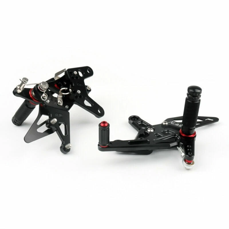 Repose pieds commandes reculées noir pour Kawasaki ZX6R ZX-6R 2007-2008 Black E3 - Photo 3/4