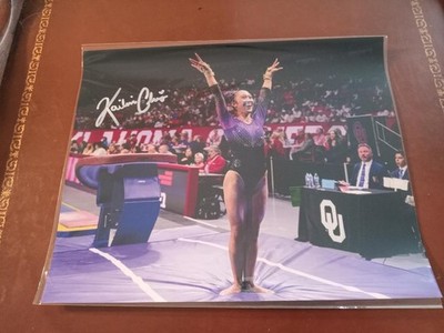 KAILIN CHIO LSU GYMNAST SIGNED PERFECT 10 VAULT PHOTO vs OKLAHOMA  