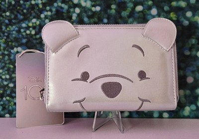 Loungefly Disney 100 Platinum Winnie the Pooh Iridescent Zip Around Wallet NWT