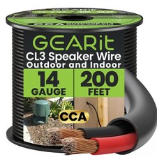 Outdoor Speaker Wire CL3 Rated, 14 Gauge Speaker Wire, Speaker Cable 200 ft f...