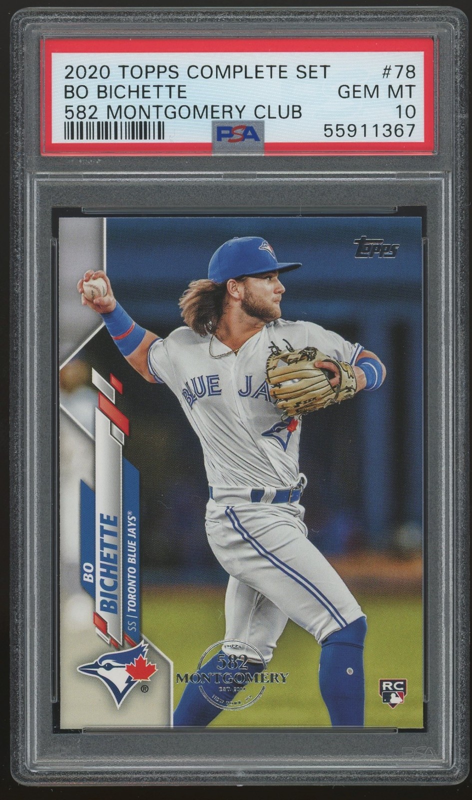 BO BICHETTE 2020 TOPPS 582 MONTGOMERY CLUB PSA 10 GEM MINT #78 RC BLUE JAYS 367