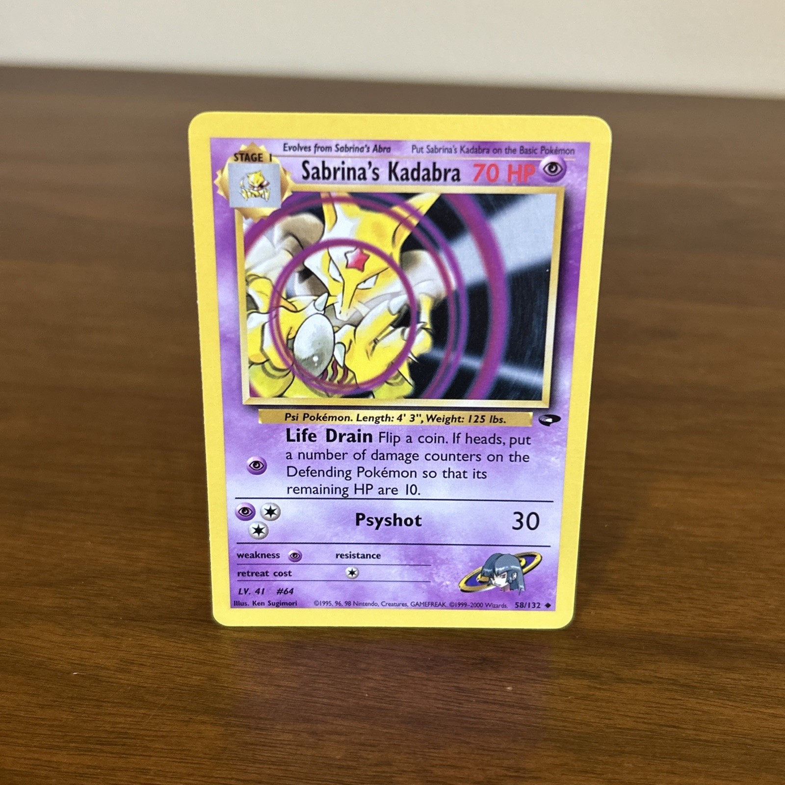 Pokémon TCG Sabrina's Kadabra Gym Challenge 58, Regular Unlimited Uncommon NM
