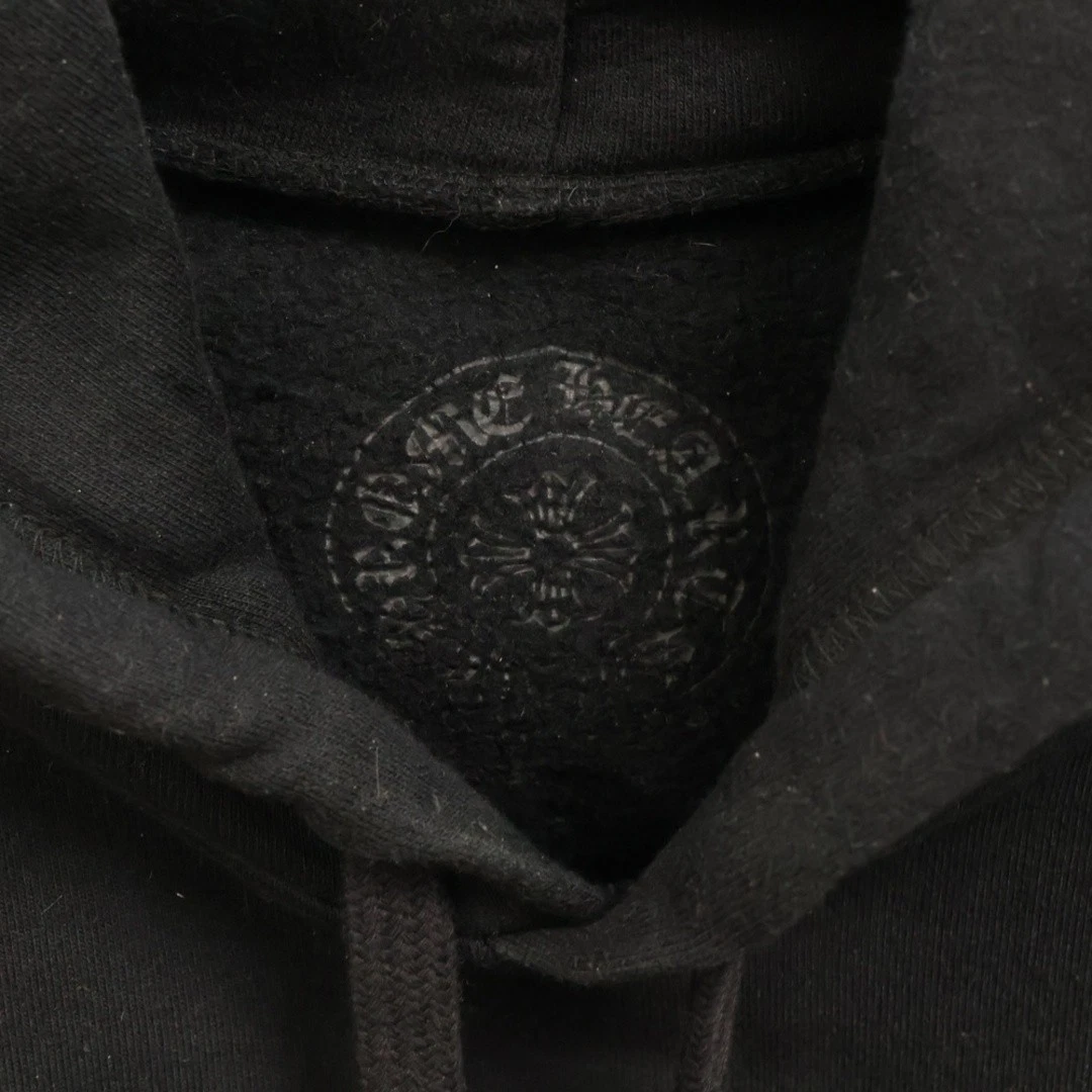 Pullover ferro di cavallo Chrome Hearts felpa con cappuccio stampa braccio felpa floreale nero usatoc