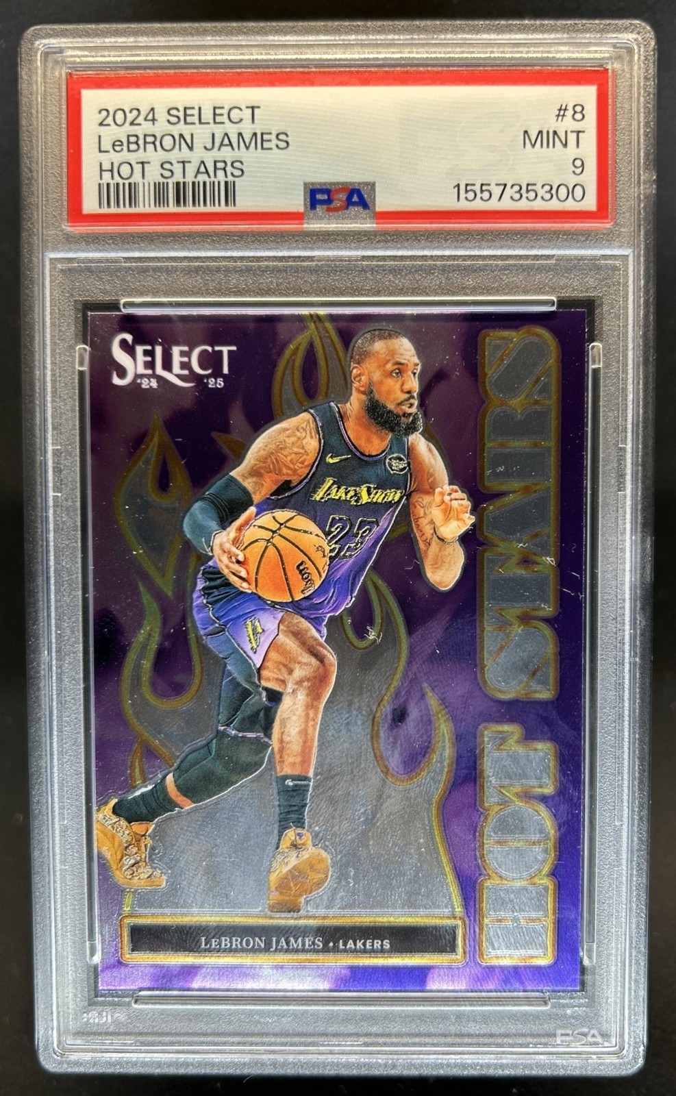 2024-25 Panini Select LeBron James Hot Stars #8 Lakers PSA 9
