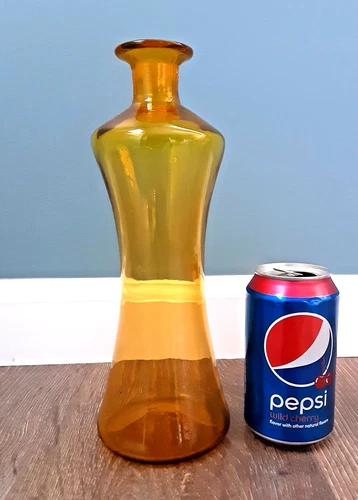 BLENKO Art Glass # 5521 GOLD Yellow Decanter Bottle WAYNE HUSTED MCM 1950s