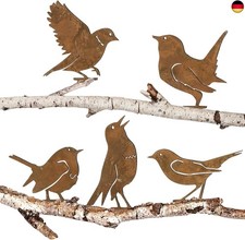 BOFUNX 5 Stück Rost Vogel Gartendeko Gartenstecker Roststecker Metall Vögel B