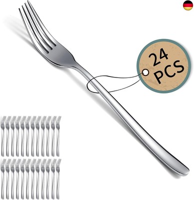 Kyraton Table Forks, 24 Pieces, Stainless Steel Dinner Fork, Forks and Spoons,