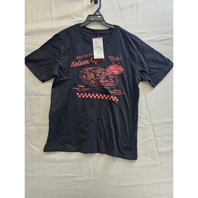 State of Mine Mens Italian Spot Pizza Graphic T-Shirt Black Small 16693 NEW